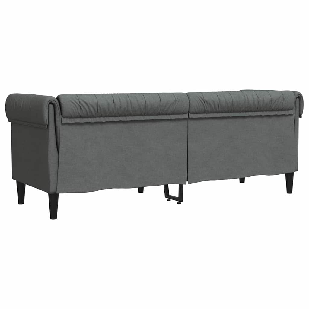 Chesterfieldsofa med pude Mørkegrå 201.5 x 74.5 x 74.5 cm Stof