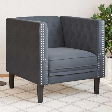 Sofa Mørkegrå 74,5 x 71 x 70,5 cm Fløjl