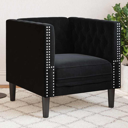 Sofa Sort 74,5 x 71 x 70,5 cm Fløjl