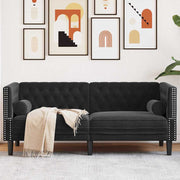 Chesterfieldsofa med pude Andet Sort 174 x 74.5 x 70.5 cm Fløjl