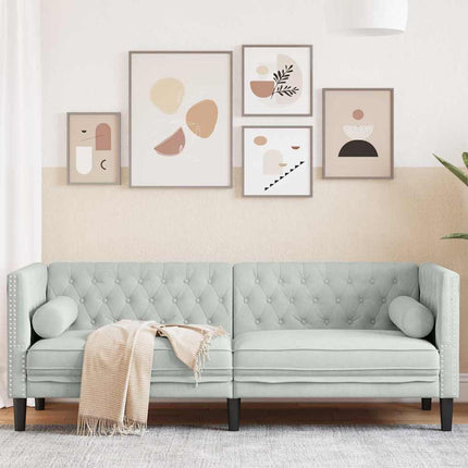 Sofa Lysegrå 194 x 74,5 x 70,5 cm Fløjl
