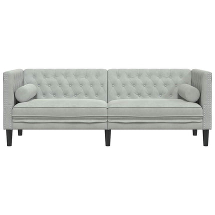 Sofa Lysegrå 194 x 74,5 x 70,5 cm Fløjl