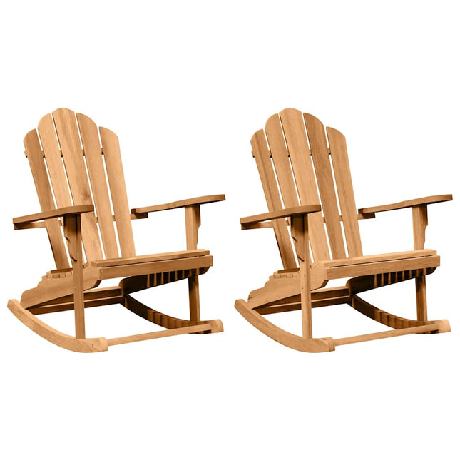 Adirondack gyngestol 2 stk. Brun Massivt teaktræ