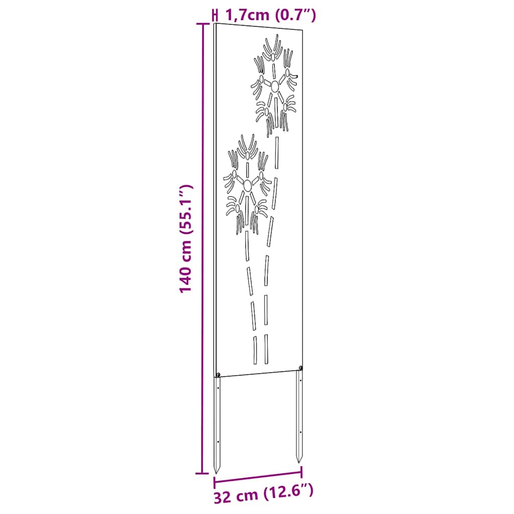 Have privatliv skærm Sølv 32 x 140 cm Galvaniseret stål