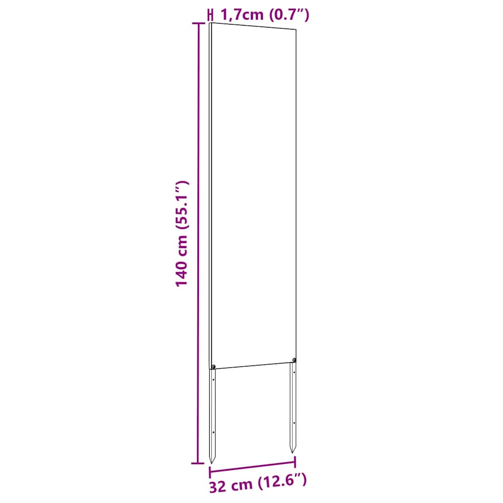Have privatliv skærm Antracit 32 x 140 cm Koldvalset stål