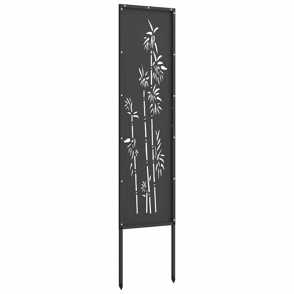 Have privatliv skærm Blomstret Sort 32 x 140 cm Koldvalset stål