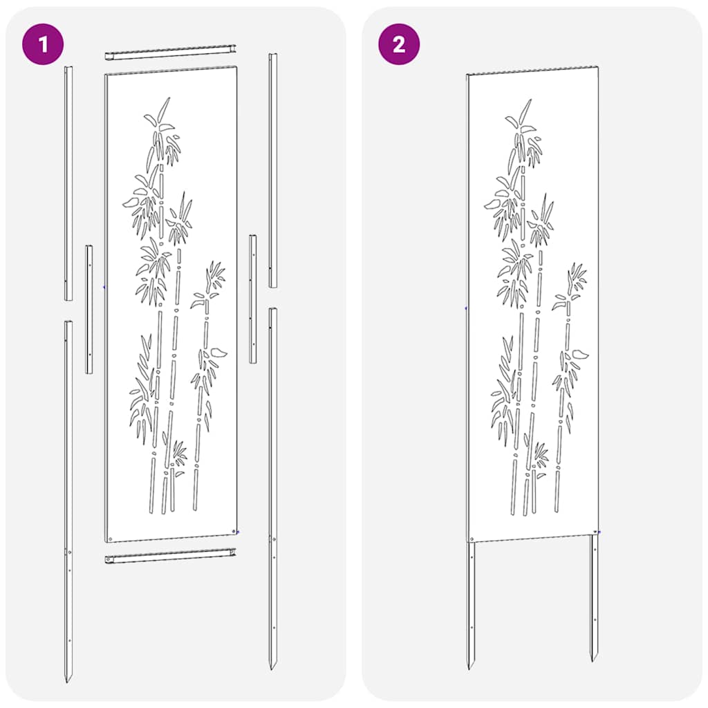 Have privatliv skærm Blomstret Hvid 32 x 140 cm Koldvalset stål