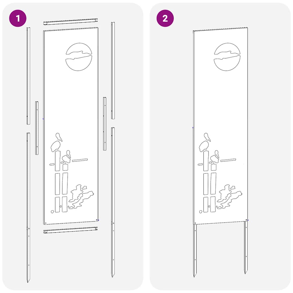 Have privatliv skærm Fretwork Rusten 32 x 140 cm Forvitret stål
