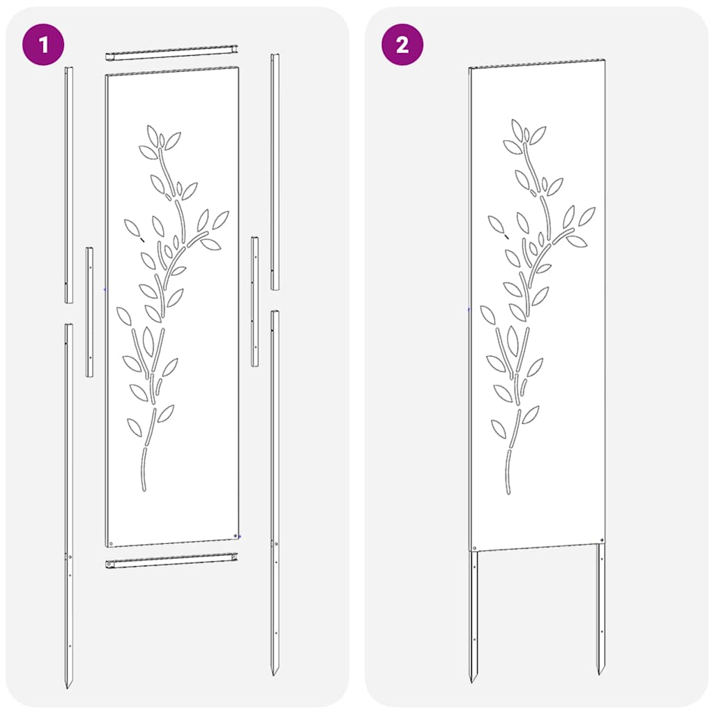 Have privatliv skærm Blomstret Hvid 32 x 140 cm Koldvalset stål