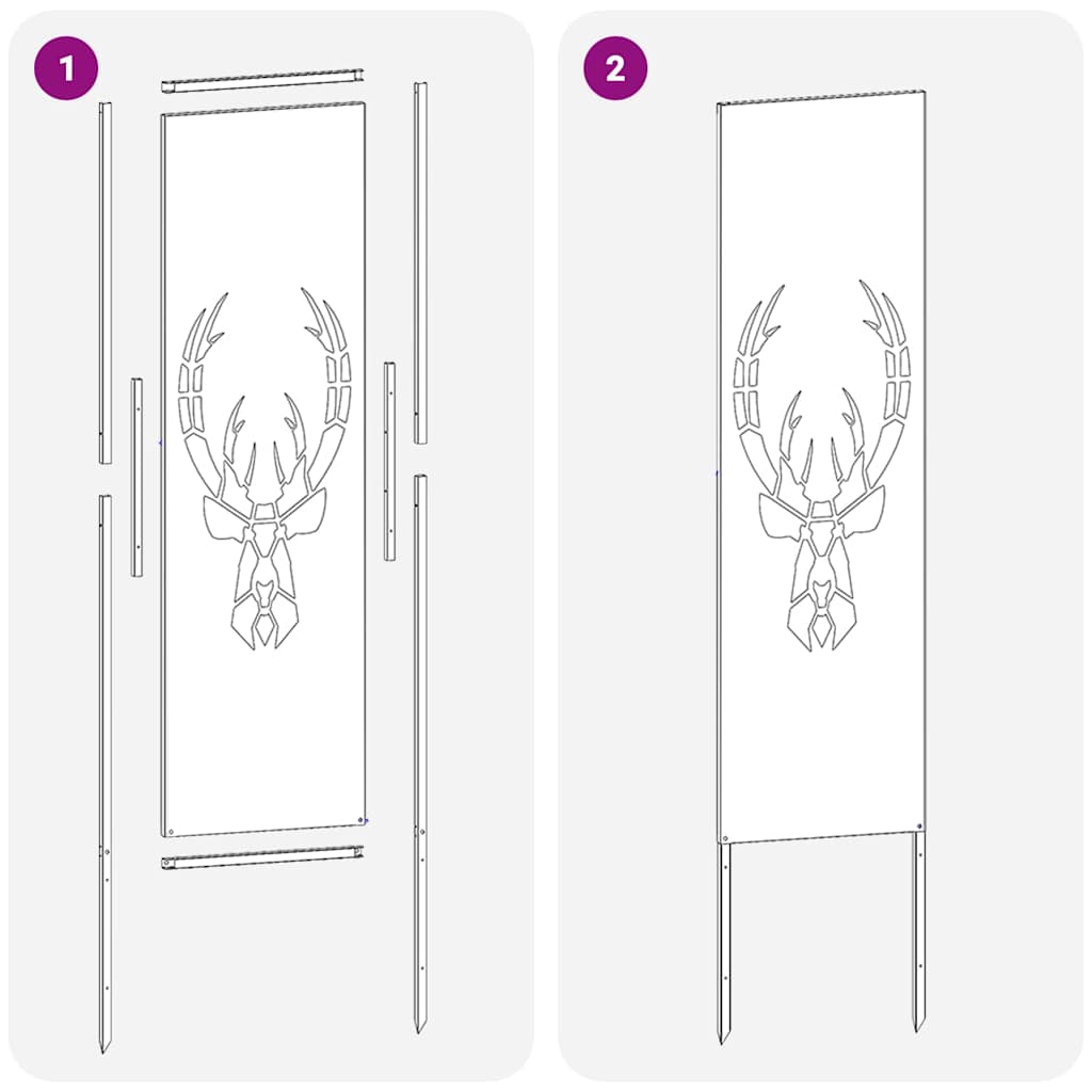Have privatliv skærm Dyreprint Sort 32 x 140 cm Koldvalset stål