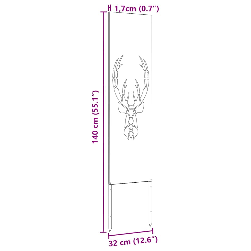 Have privatliv skærm Dyreprint Sort 32 x 140 cm Koldvalset stål
