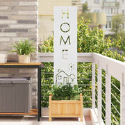 Have privatliv skærm Fretwork Hvid 32 x 140 cm Koldvalset stål