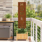 Have privatliv skærm Fretwork Rusten 32 x 140 cm Forvitret stål