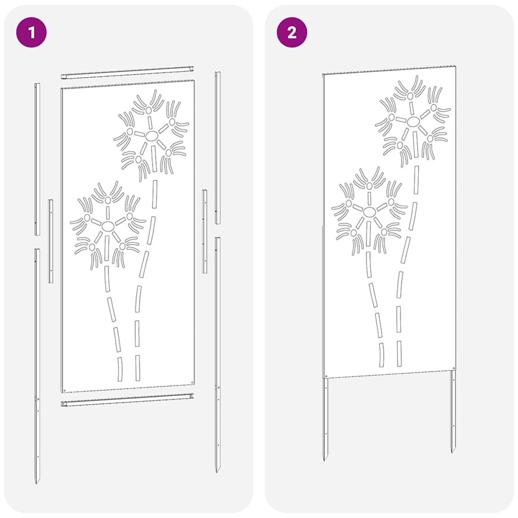 Have privatliv skærm Fretwork Hvid 50 x 140 cm Koldvalset stål