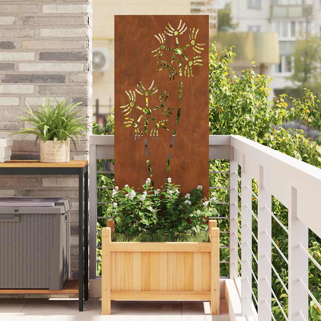 Have privatliv skærm Fretwork Rusten 50 x 140 cm Forvitret stål