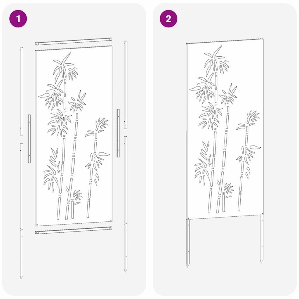 Have privatliv skærm Blomstret Sølv 50 x 140 cm Rustfrit stål