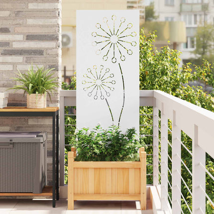 Have privatliv skærm Fretwork Hvid 50 x 140 cm Koldvalset stål