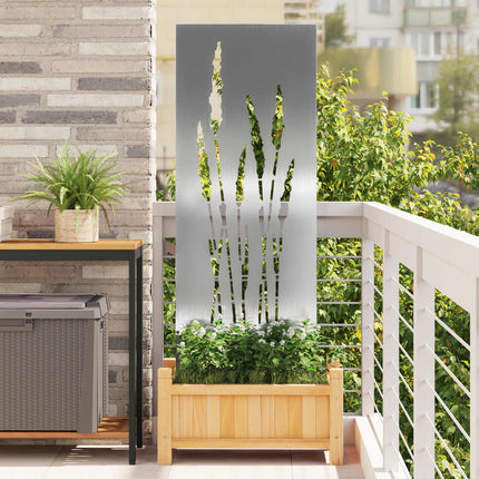 Have privatliv skærm Blomstret Sølv 50 x 140 cm Rustfrit stål