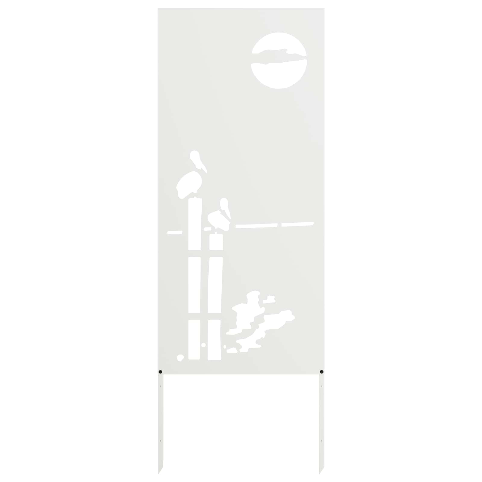 Have privatliv skærm Fretwork Hvid 50 x 140 cm Koldvalset stål