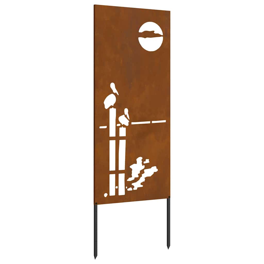 Have privatliv skærm Fretwork Rusten 50 x 140 cm Forvitret stål