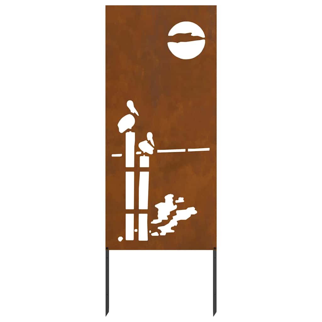 Have privatliv skærm Fretwork Rusten 50 x 140 cm Forvitret stål