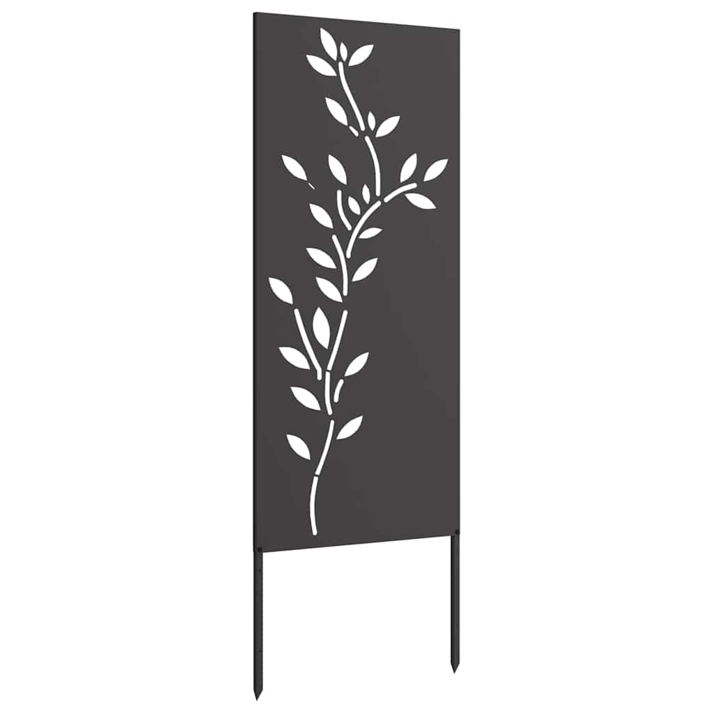 Have privatliv skærm Blomstret Sort 50 x 140 cm Koldvalset stål