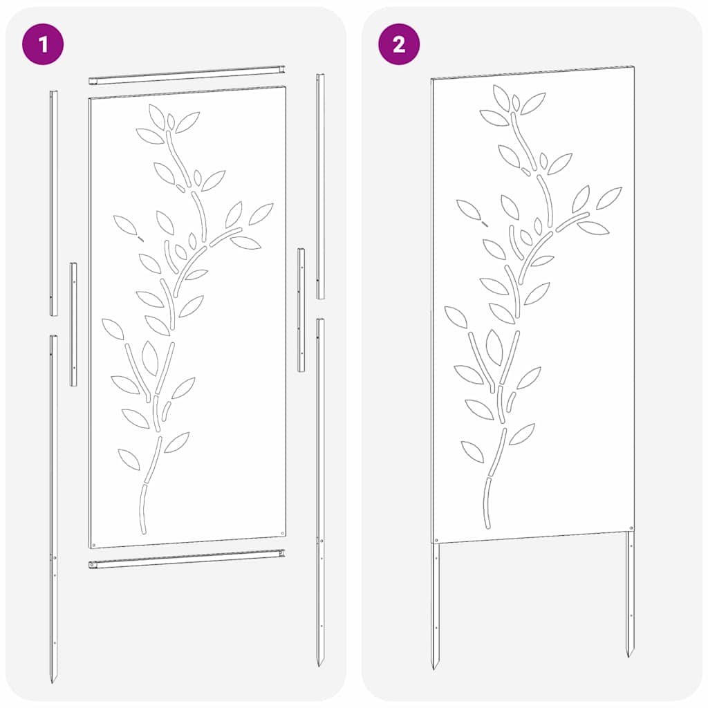 Have privatliv skærm Blomstret Sølv 50 x 140 cm Rustfrit stål