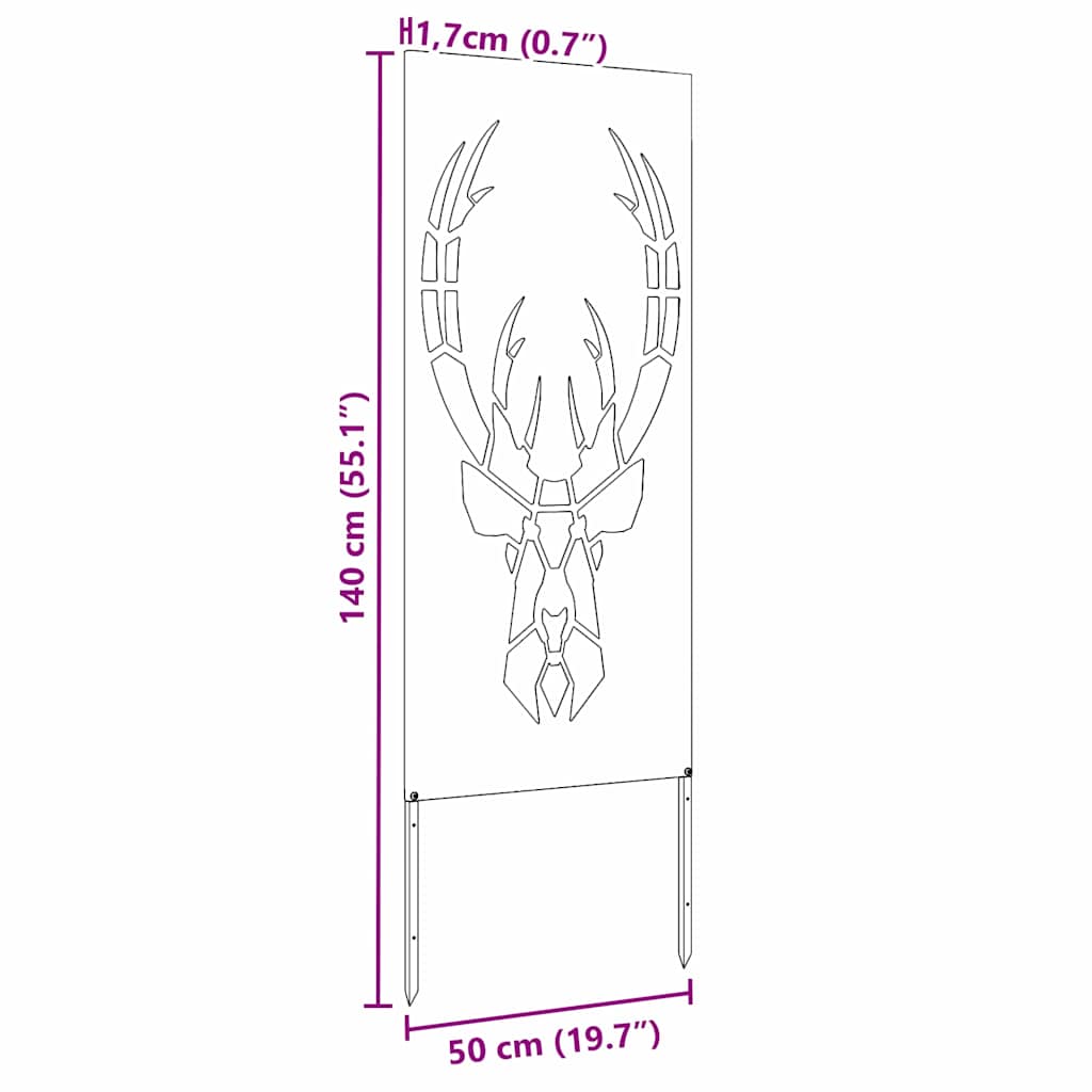Have privatliv skærm Rusten 50 x 140 cm Forvitret stål