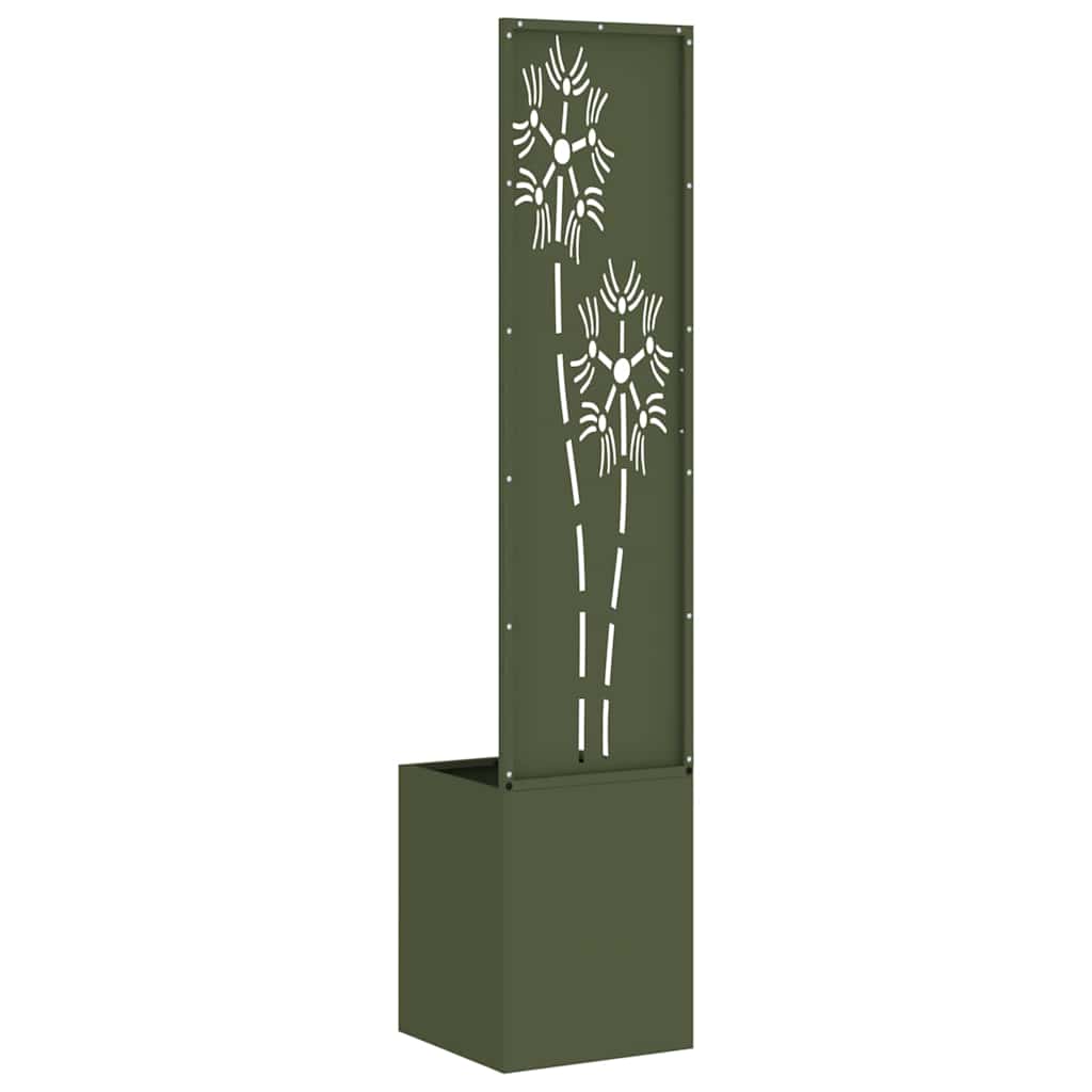 Have privatliv skærm Olivengrøn 32 x 140 cm Koldvalset stål