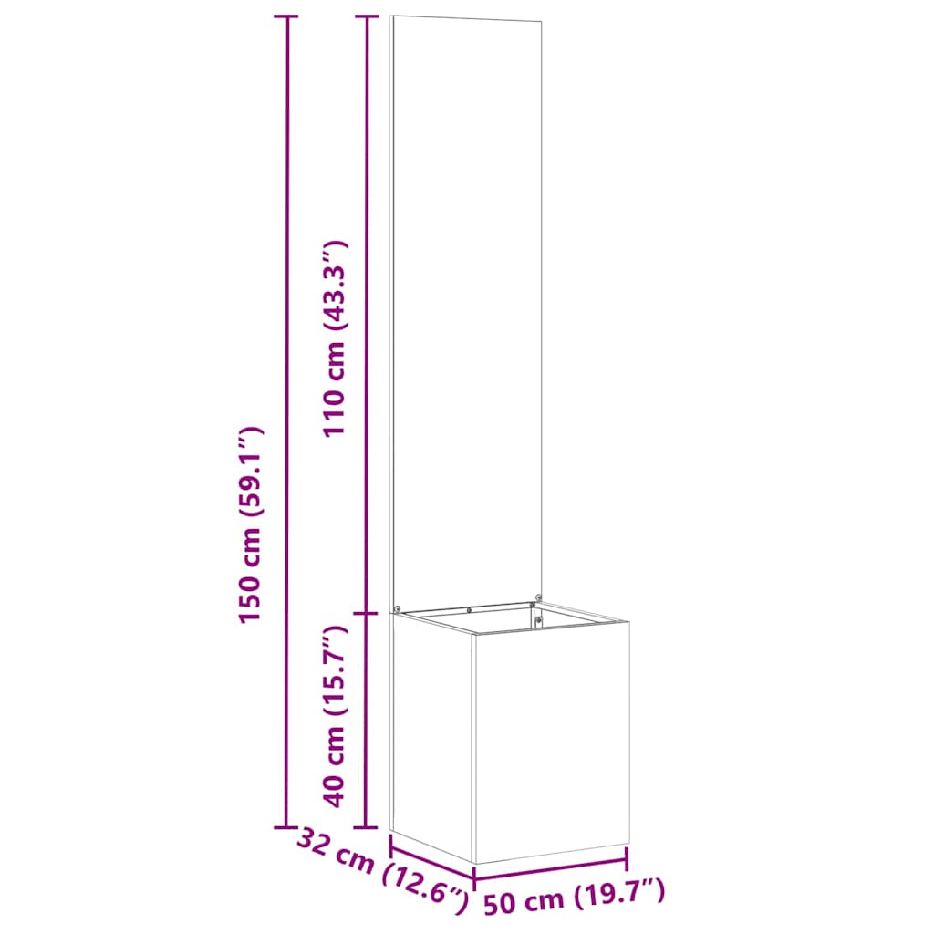 Have privatliv skærm Olivengrøn 32 x 140 cm Koldvalset stål
