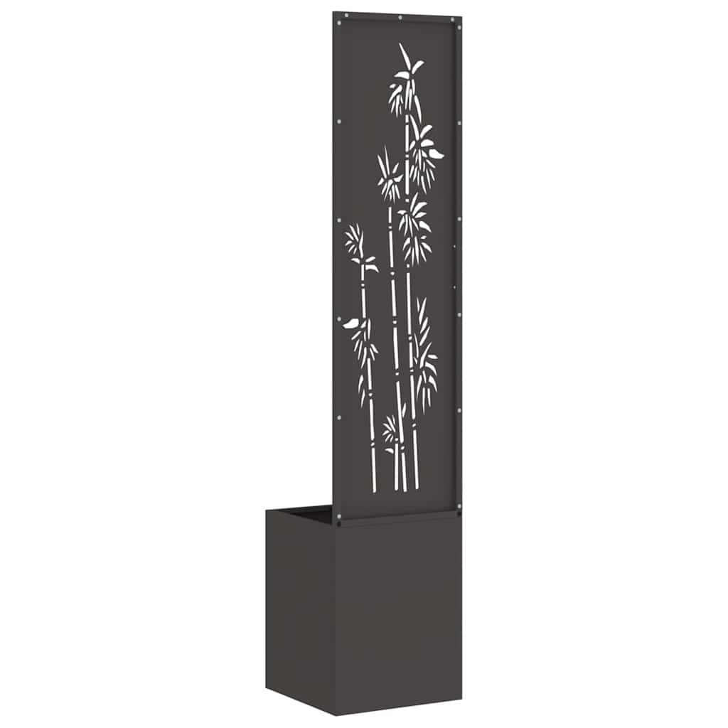 Have privatliv skærm Blomstret Sort 32 x 140 cm Koldvalset stål