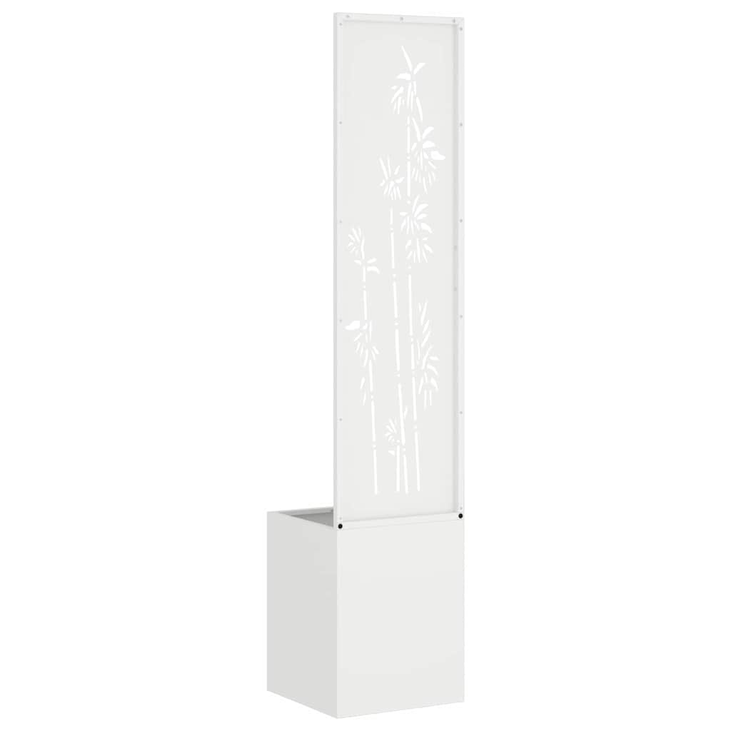 Have privatliv skærm Blomstret Hvid 32 x 140 cm Koldvalset stål