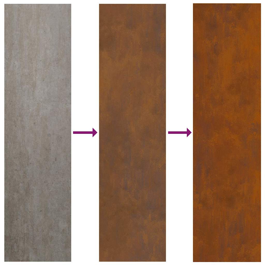 Have privatliv skærm Rusten 32 x 140 cm Forvitret stål