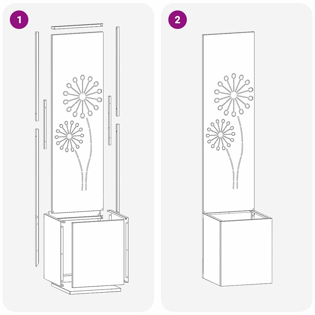 Have privatliv skærm Fretwork Hvid 32 x 140 cm Koldvalset stål