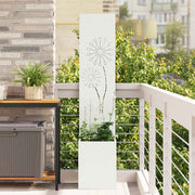 Have privatliv skærm Fretwork Hvid 32 x 140 cm Koldvalset stål