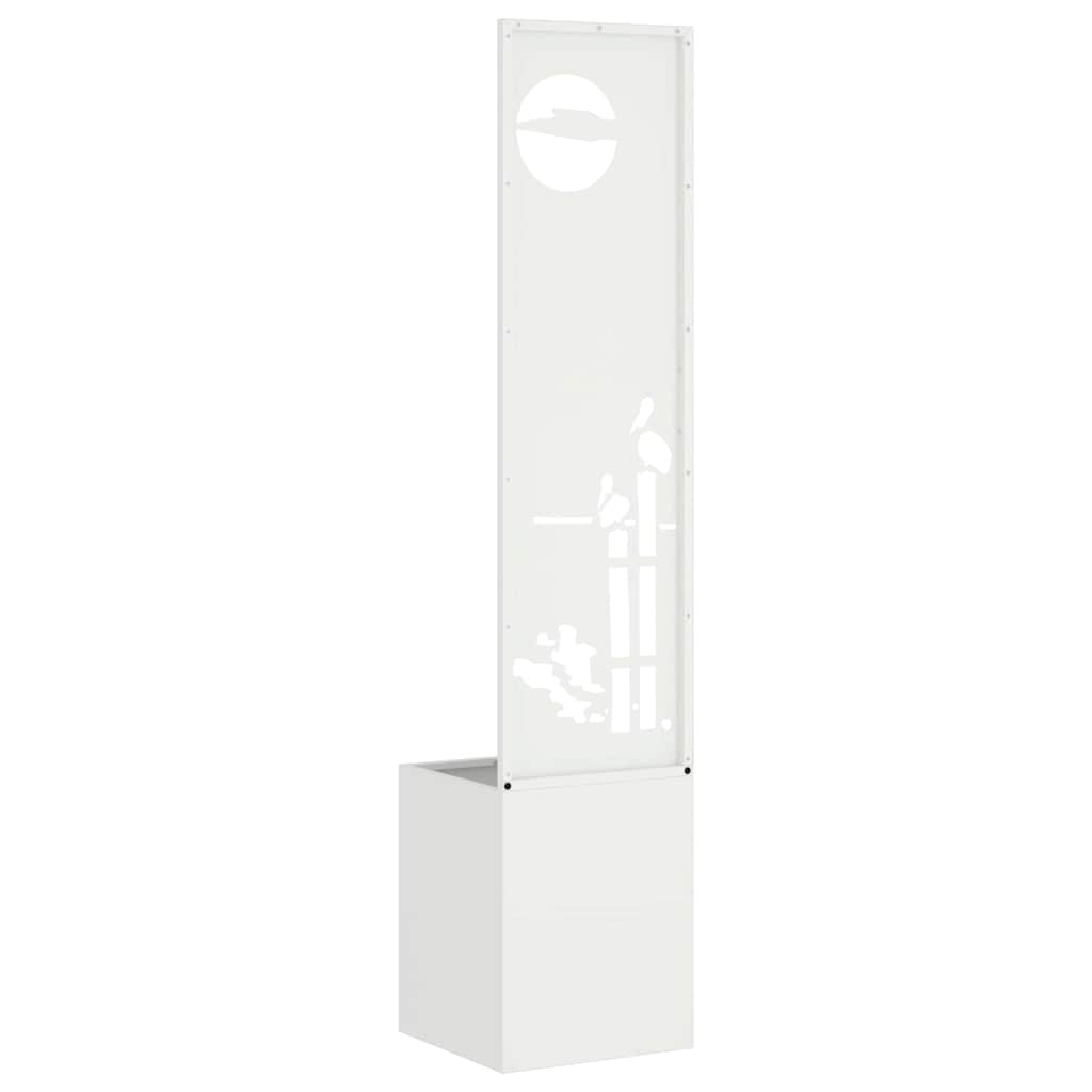 Have privatliv skærm Fretwork Hvid 32 x 140 cm Koldvalset stål