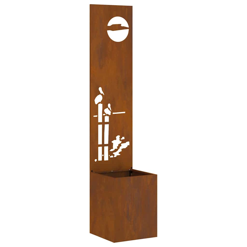 Have privatliv skærm Fretwork Rusten 32 x 140 cm Forvitret stål