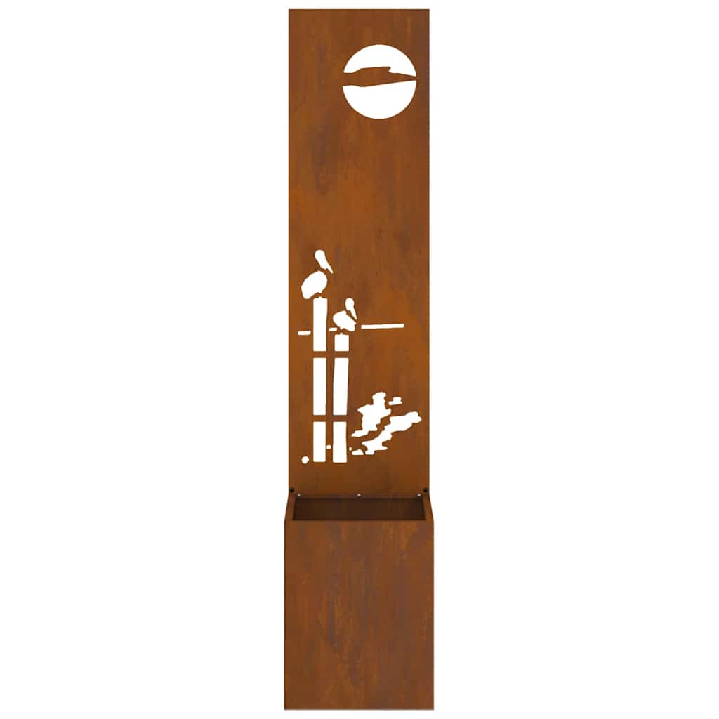 Have privatliv skærm Fretwork Rusten 32 x 140 cm Forvitret stål