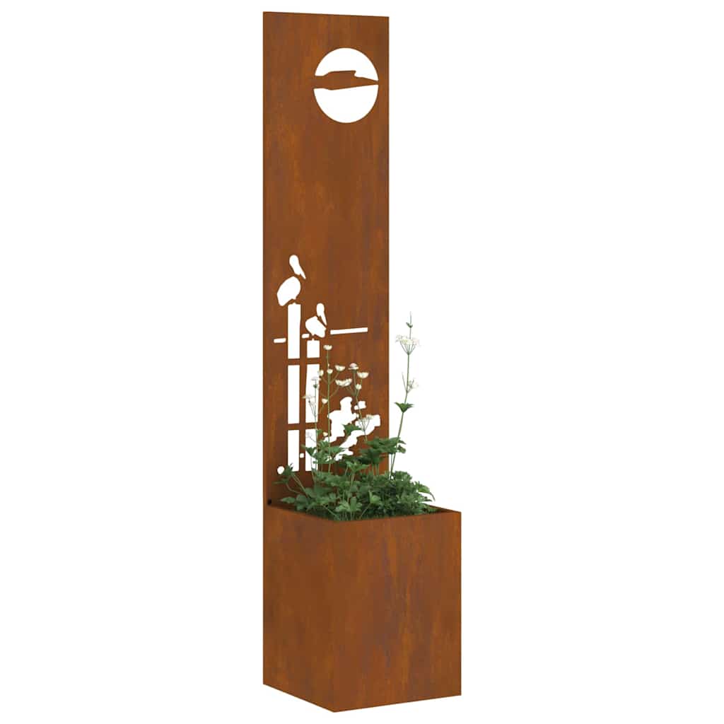 Have privatliv skærm Fretwork Rusten 32 x 140 cm Forvitret stål