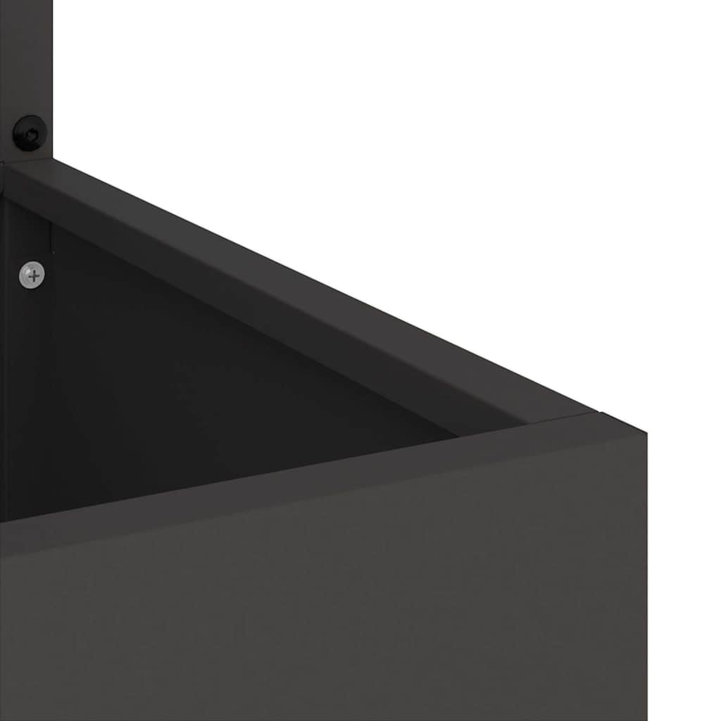 Have privatliv skærm Blomstret Sort 32 x 140 cm Koldvalset stål