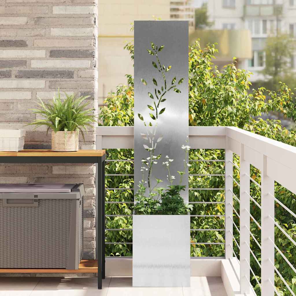 Have privatliv skærm Blomstret Sølv 32 x 140 cm Rustfrit stål