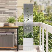 Have privatliv skærm Blomstret Sølv 32 x 140 cm Rustfrit stål