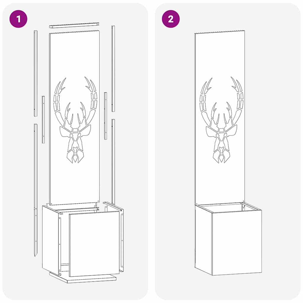 Have privatliv skærm Dyreprint Hvid 32 x 140 cm Koldvalset stål