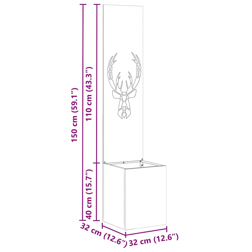 Have privatliv skærm Antracit 32 x 140 cm Koldvalset stål