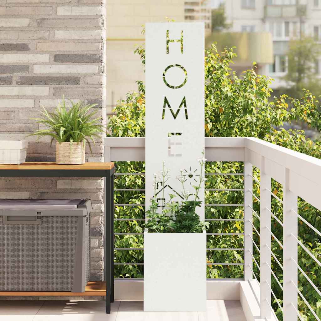 Have privatliv skærm Fretwork Hvid 32 x 140 cm Koldvalset stål