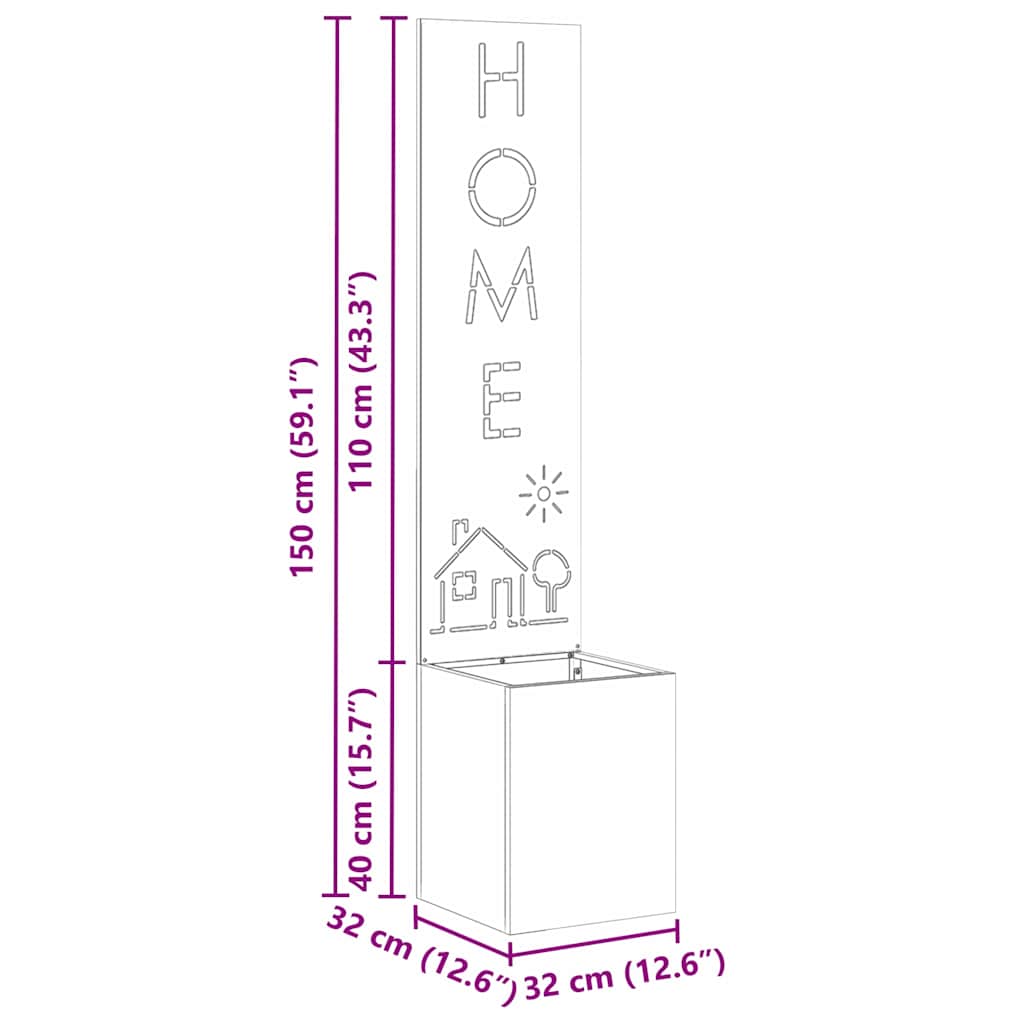 Have privatliv skærm Sølv 32 x 140 cm Galvaniseret stål