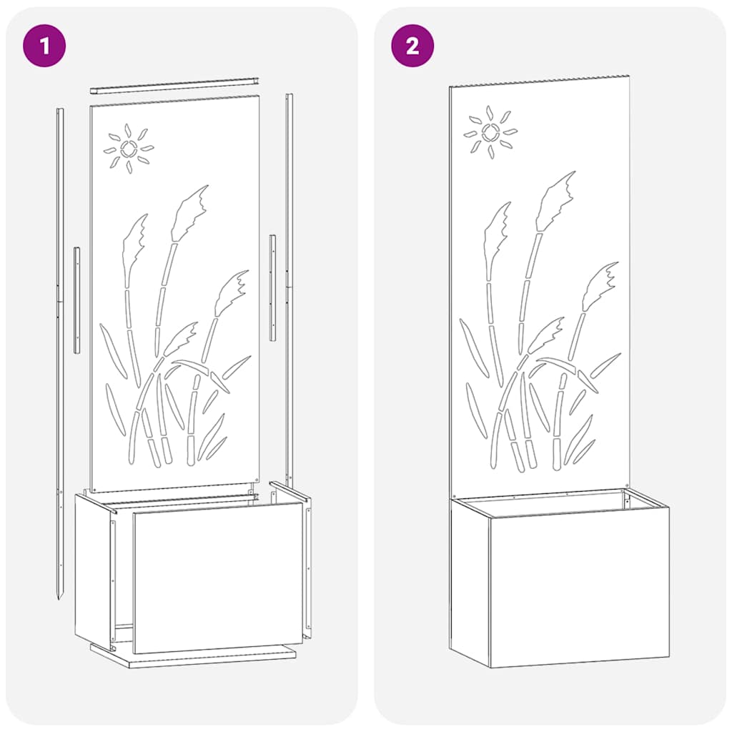 Have privatliv skærm Antracit 50 x 140 cm Koldvalset stål