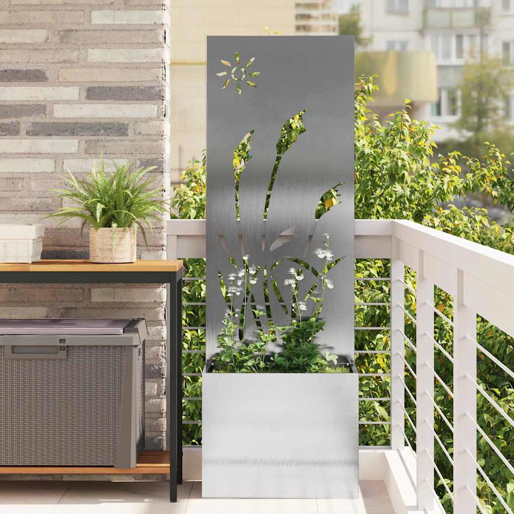 Have privatliv skærm Fretwork Sølv 50 x 140 cm Rustfrit stål