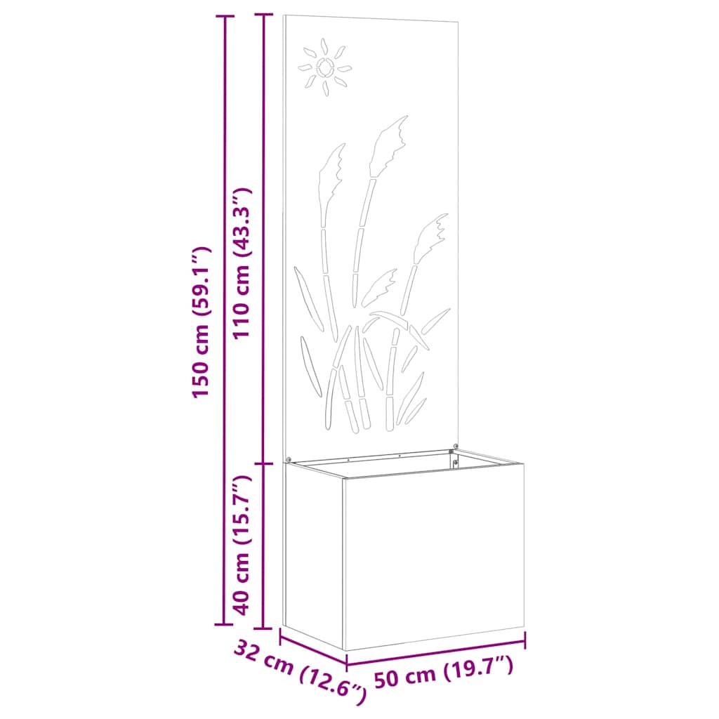 Have privatliv skærm Sølv 50 x 140 cm Galvaniseret stål
