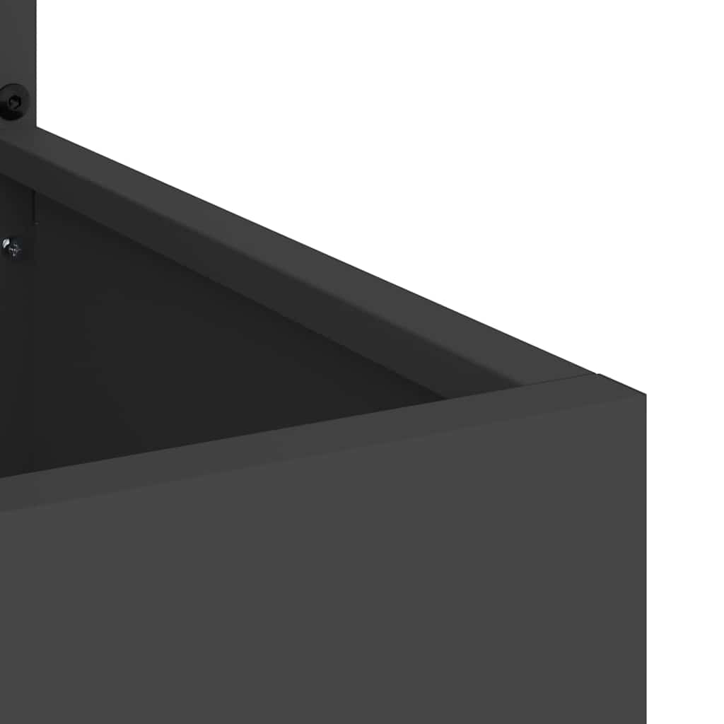 Have privatliv skærm Blomstret Sort 50 x 140 cm Koldvalset stål